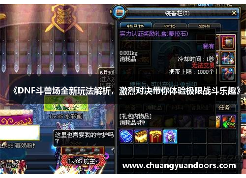 《DNF斗兽场全新玩法解析，激烈对决带你体验极限战斗乐趣》